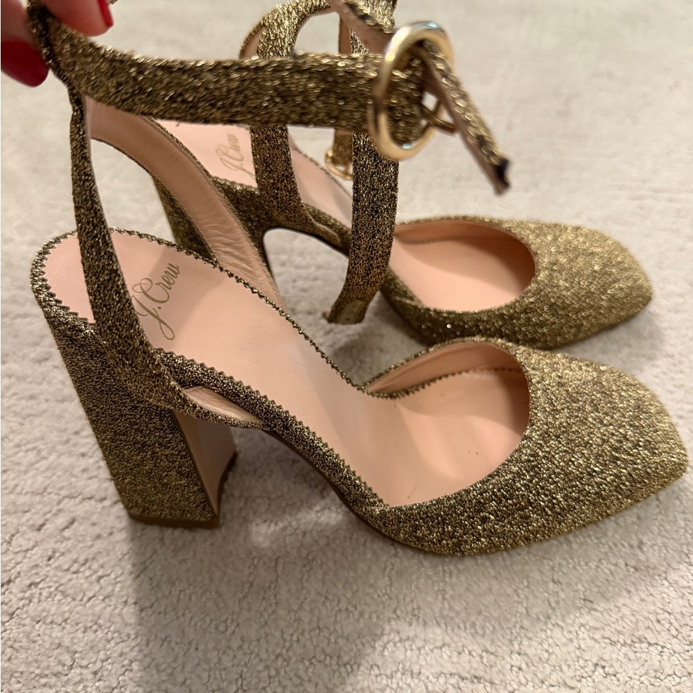 J. Crew Glittering Gold Heels